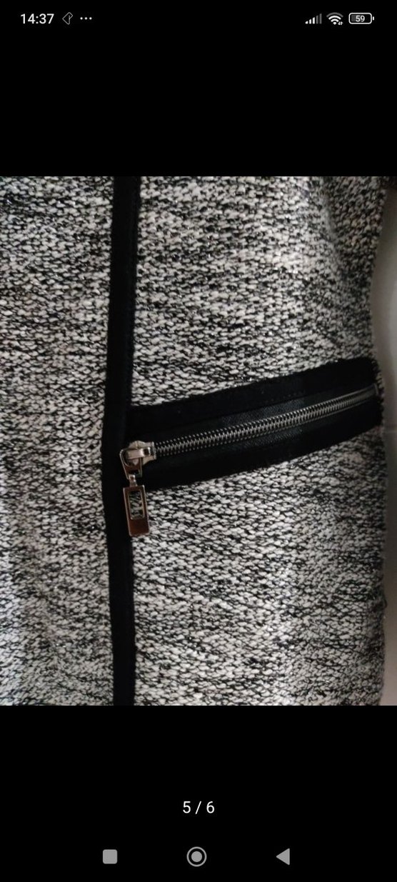 Gri Örgü Kadın Midi Ceket - Görsel 5