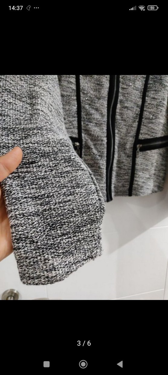 Gri Örgü Kadın Midi Ceket - Görsel 3