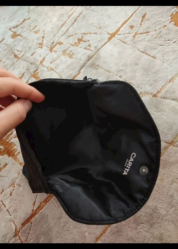 Siyah Süet Kemerli Kadın Portföy Çanta - Görsel 2