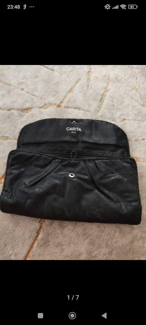 Siyah Süet Kemerli Kadın Portföy Çanta - Görsel 5