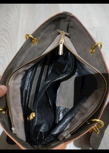 Zincir Detaylı Kahverengi Deri Kadın Çanta - Görsel 3