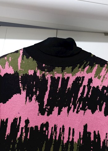 Uzun Kollu Pembe triko Elbise - Görsel 6