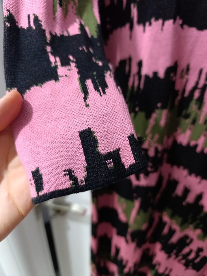 Uzun Kollu Pembe triko Elbise - Görsel 5