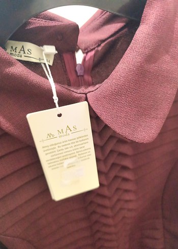 Bordo Pilili Kadın Uzun Elbise - Görsel 8