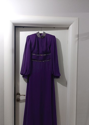 mor abiye elbise - Görsel 6