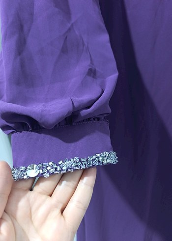 mor abiye elbise - Görsel 2