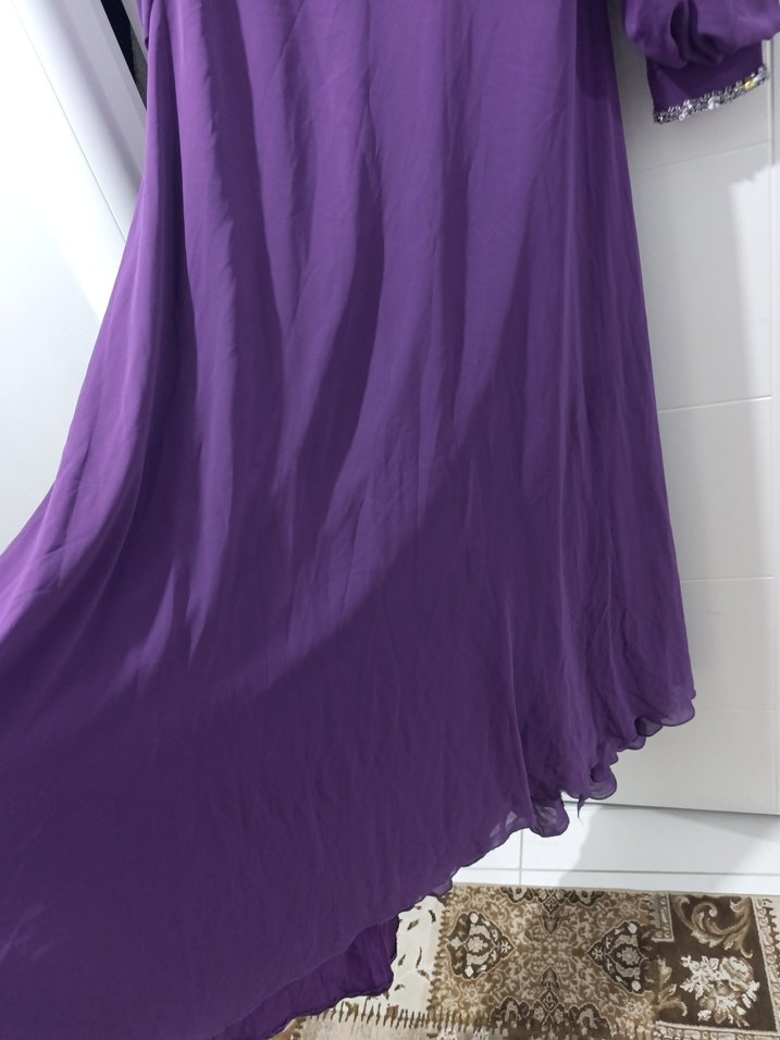mor abiye elbise - Görsel 4