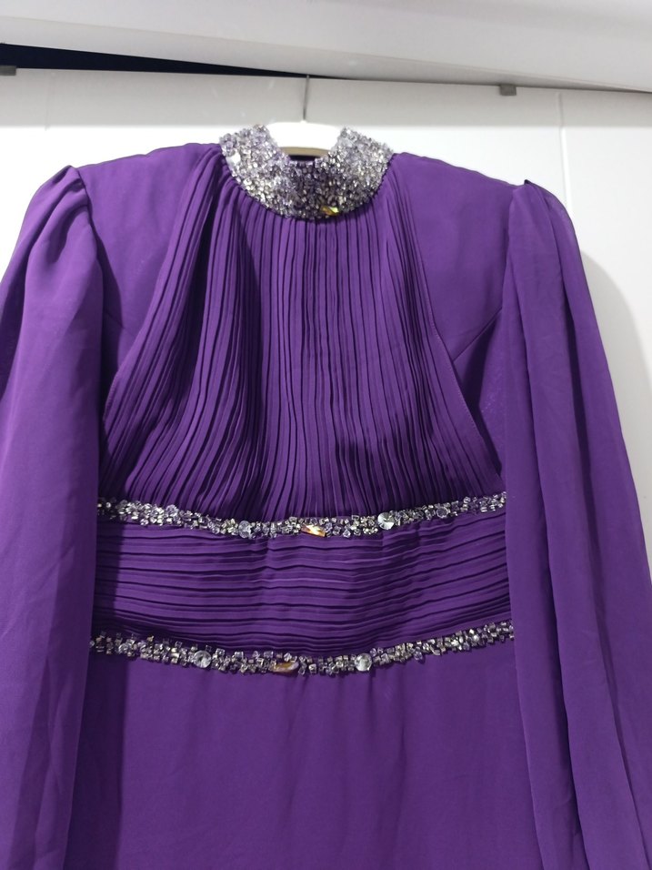 mor abiye elbise - Görsel 3