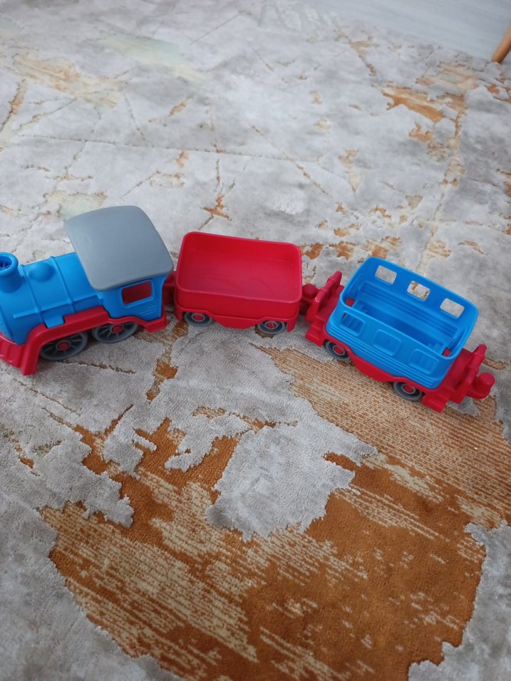 Renkli Mavi Oyuncak Tren Seti - Görsel 2