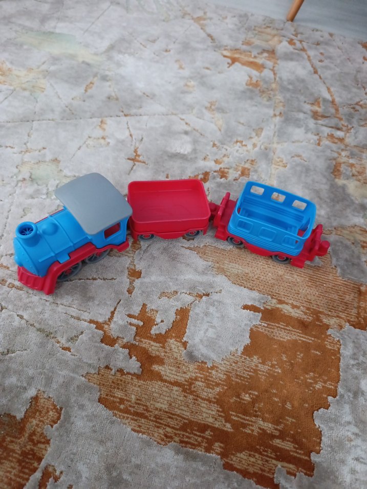 Renkli Mavi Oyuncak Tren Seti - Görsel 3