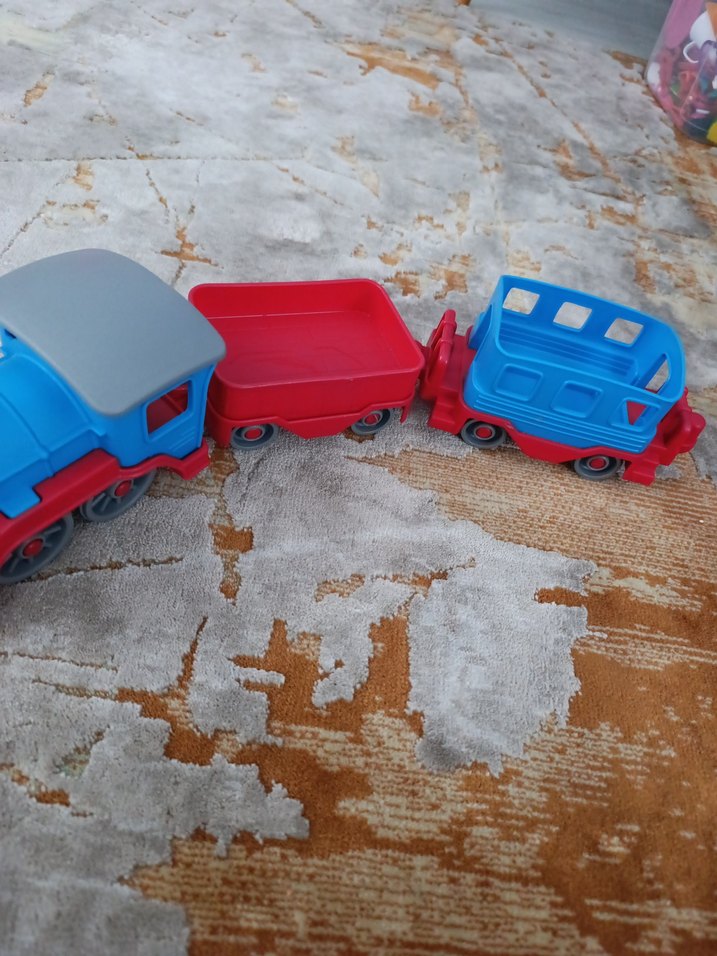 Renkli Mavi Oyuncak Tren Seti - Görsel 4