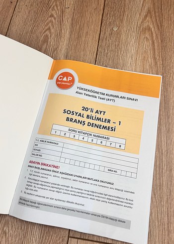  Beden CAPUP AYT Sosyal Bilimler 1 Deneme Kitabı