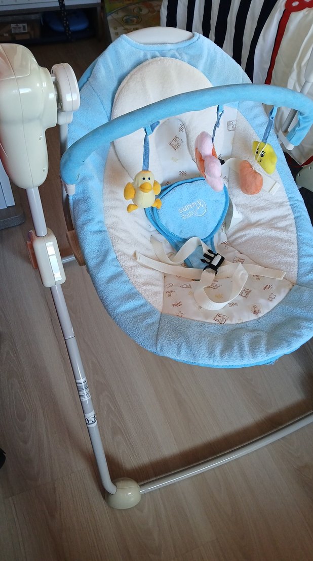 Pastel Mavi Bebek Salıncağı ve Sepeti - Görsel 2