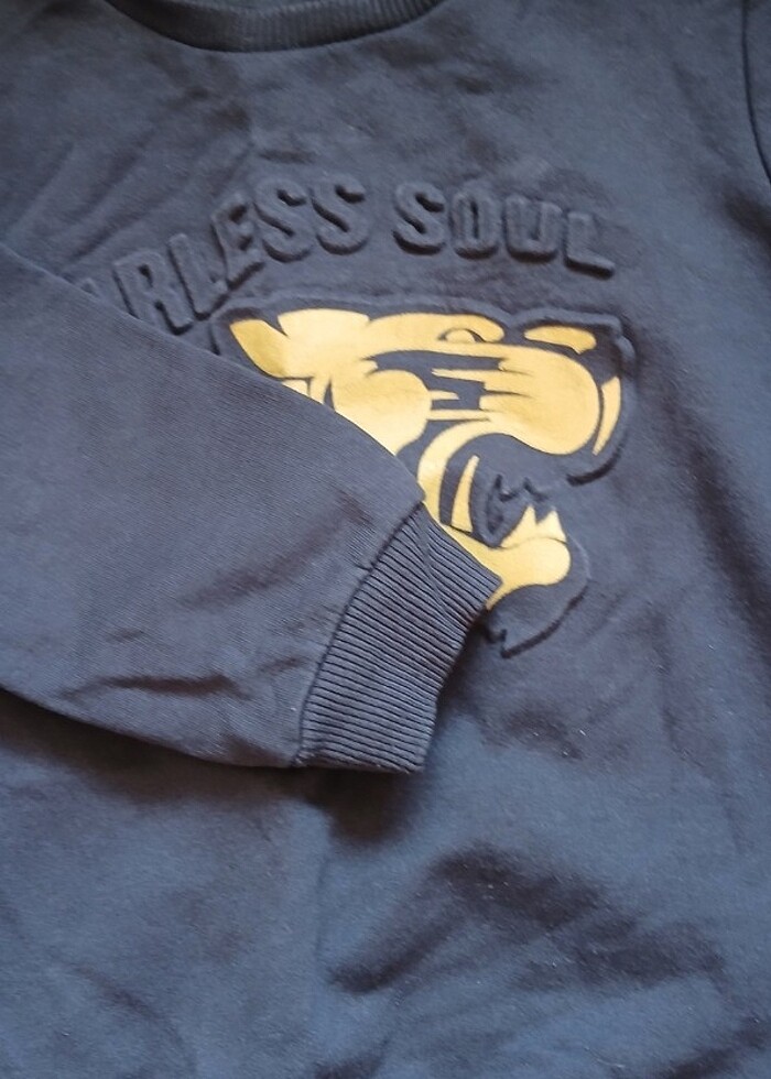 Gri renkli temiz kullanildi pamuklu kışlık sweatshirt - Görsel 3