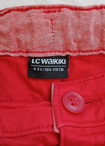 5 Yaş Beden LCW Kids Kırmızı Beli Ayarlanabilir Lastikli Erkek Cocuk Pantalo