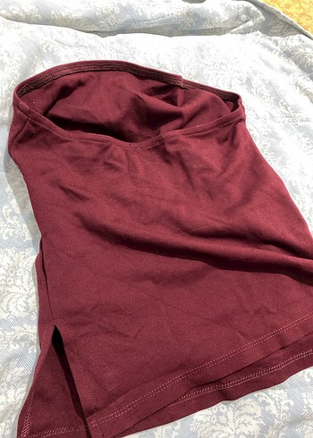 universal Beden Bordo straplez crop
