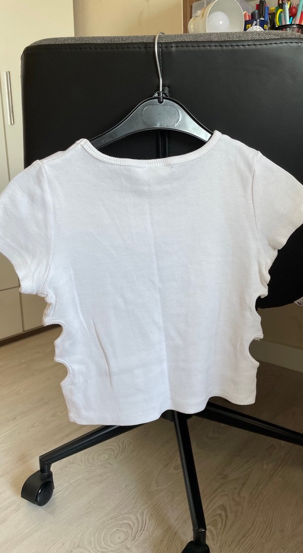 Kız Çocuk Beyaz Kısa Kollu Baskılı Tişört - Görsel 3