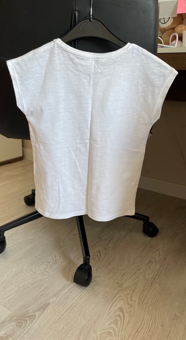 Beyaz Baskılı Kız Çocuk Tişört(4-6 yaş ) - Görsel 2