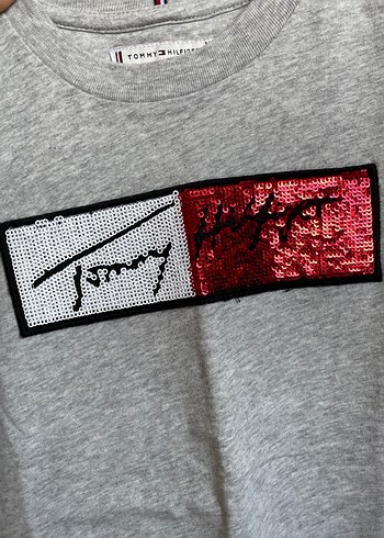 Kız Çocuk Gri Kısa Kollu Payetli Tişört(140cm) - Görsel 3