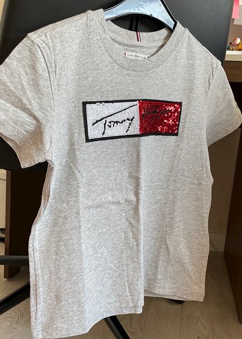 Kız Çocuk Gri Kısa Kollu Payetli Tişört(140cm) - Görsel 2