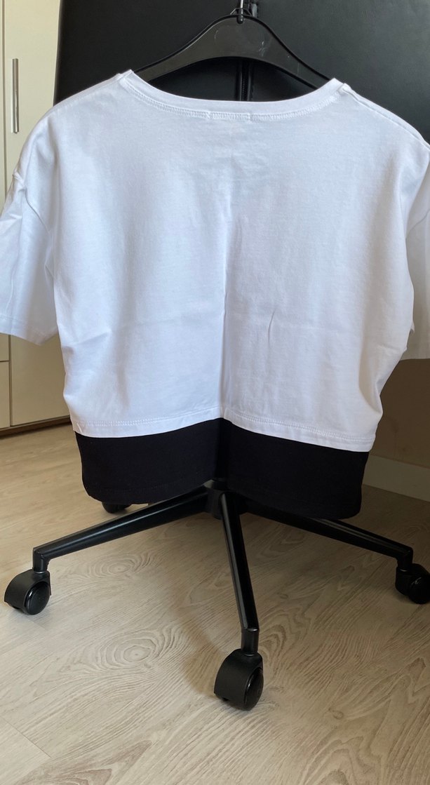 Kız Çocuk Beyaz Baskılı Kısa Kollu Tişört - Görsel 2