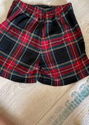 Düğmeli Ekose Mini Etek(short etek)9- 10 yaş - Görsel 2