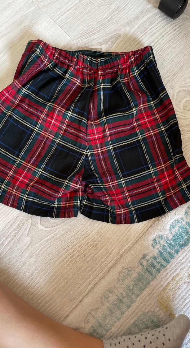 Düğmeli Ekose Mini Etek(short etek)9- 10 yaş - Görsel 2