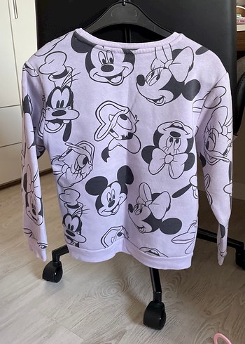 Mor Mickey Baskılı Kız Sweatshirt - Görsel 2