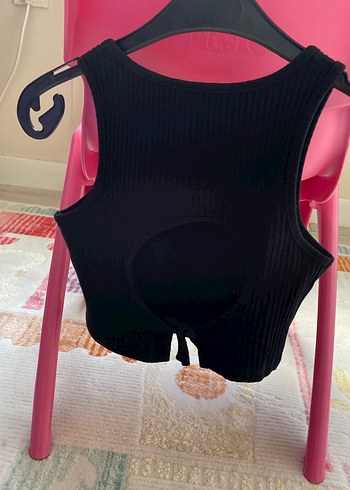 Siyah Triko Kolsuz Crop Top - Görsel 2