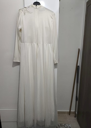 Uzun Beyaz Vintage nikah Elbisesi - Görsel 2