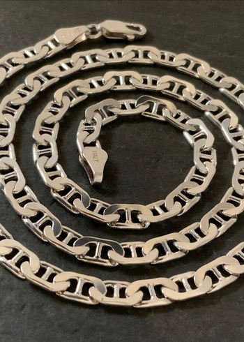 925 AYAR İTALY GEMİCİ MODEL ERKEK GÜMÜŞ KOLYE TAKAS OLUR