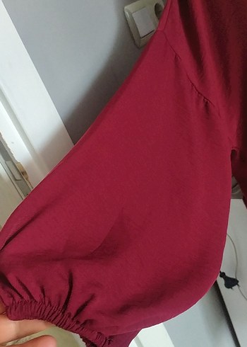 40 Beden Bordo Bohem Uzun Kollu Düğmeli Tunik