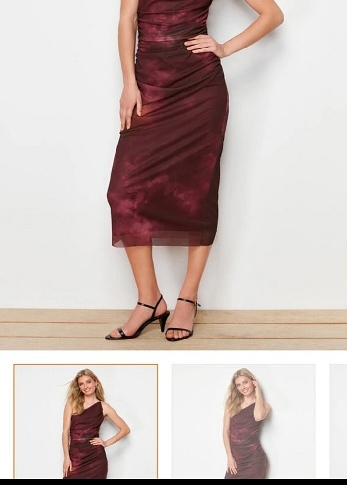 Midi tek kol elbise - Görsel 2