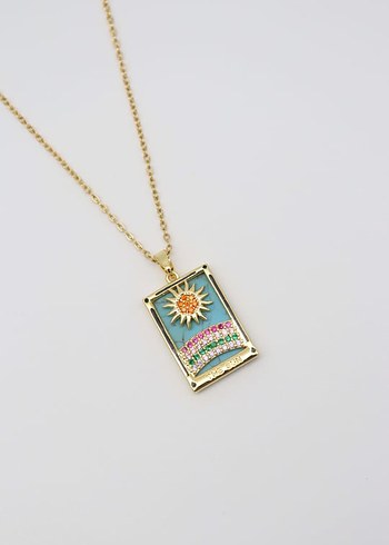 Altın Renkli Mini Zincir Detaylı Kolye Tarot