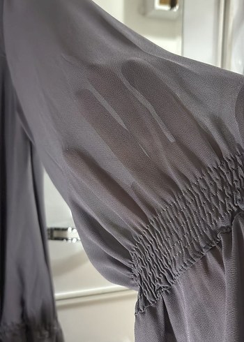 Gri Pilili Uzun Kollu Bluz - Görsel 3