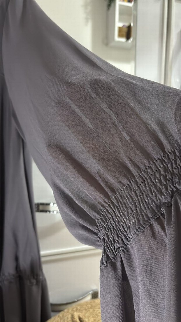 Gri Pilili Uzun Kollu Bluz - Görsel 3