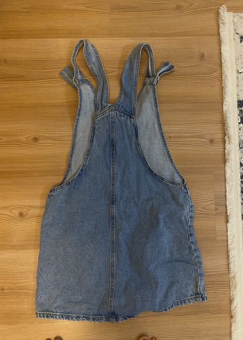 Pull and Bear Kadın Mavi Denim Kısa Askılı Tulum