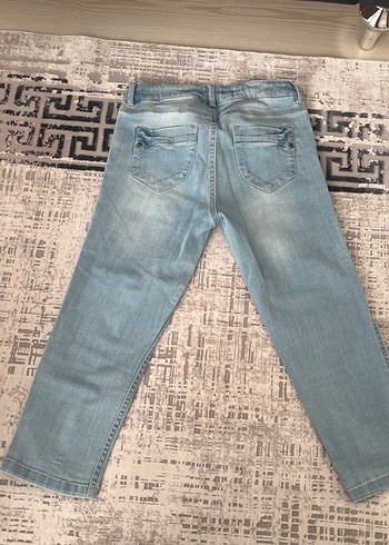 Kadın Mavi Midi Boy Kot Pantolon - Görsel 3