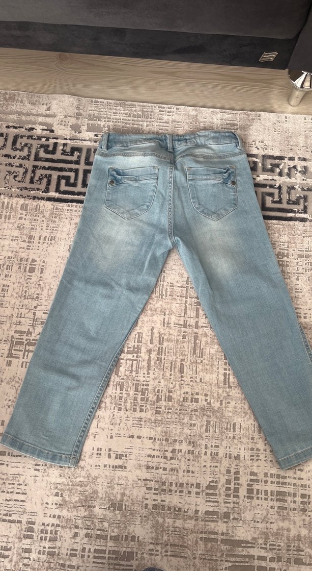 Kadın Mavi Midi Boy Kot Pantolon - Görsel 3