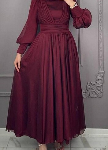 Henna Gelinlik Bordo Abiye elbise