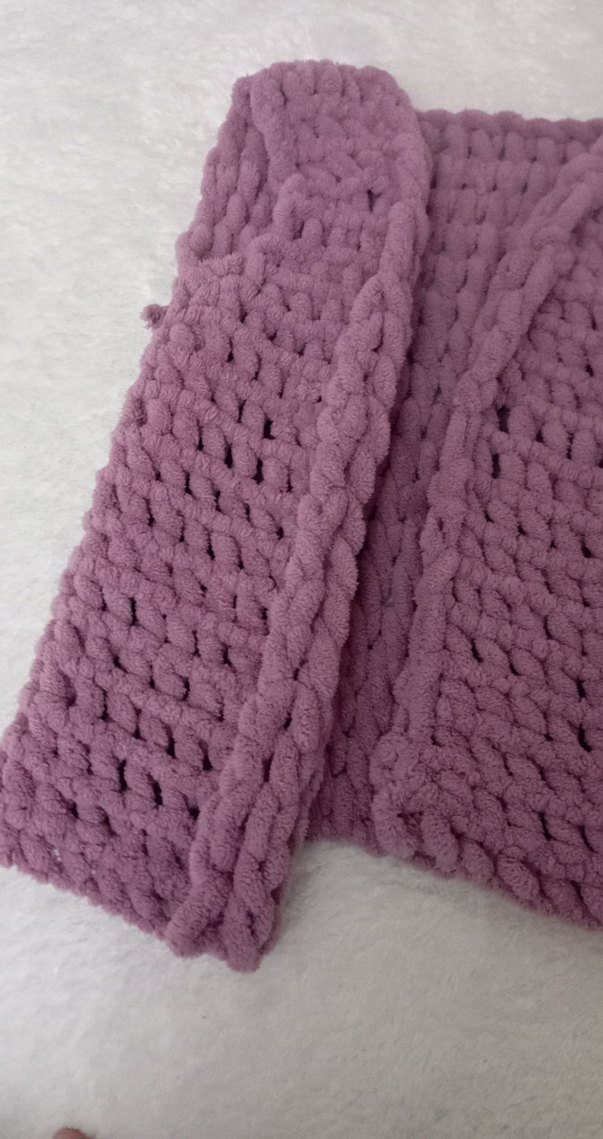 Kız Çocuk Lila Örgü Bohem Yelek el yapımı 5 6 7 8 9 yaşlara olur - Görsel 2