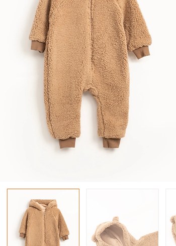 Kahverengi Bebek Peluş Tulumu Kapüşonlu - Görsel 2