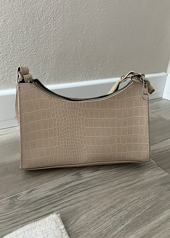 Bej Deri Krokodil Desenli Kadın Çanta - Görsel 2