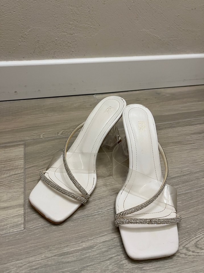 Beyaz Taşlı Topuklu terlik Kadın - Görsel 2