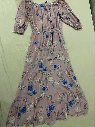 H&M pembe çiçekli elbise