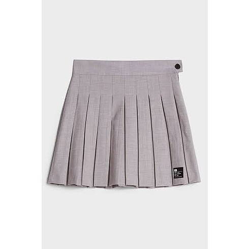 Bershka Gri Pileli Etek