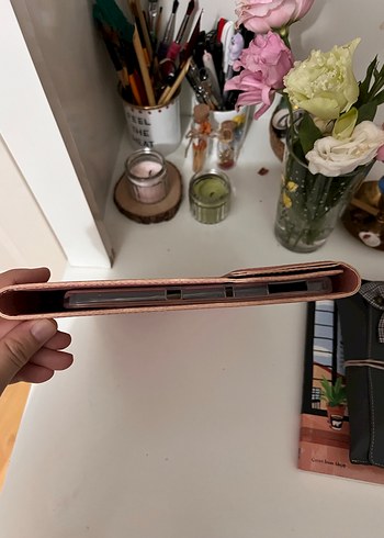 Samsung Toz pembe kılıf samsung tab s6 lite uyumlu deri.