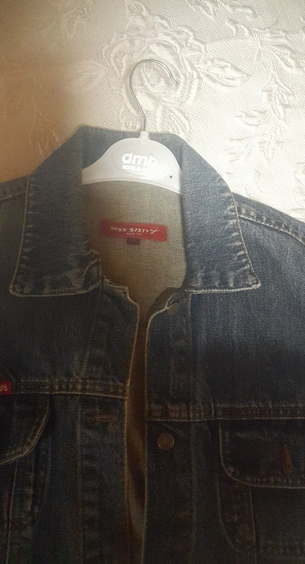 Düğmeli Mavi Kadın Denim Ceket - Görsel 3