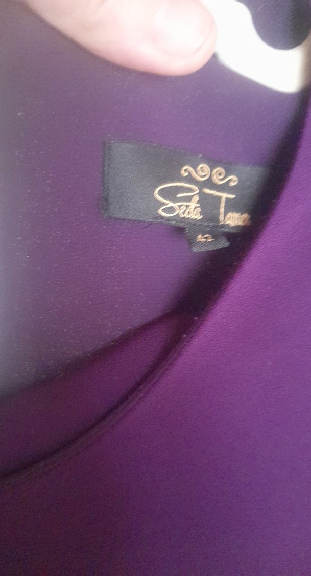 Mor Uzun Kollu Salaş Abiye Elbise - Görsel 4