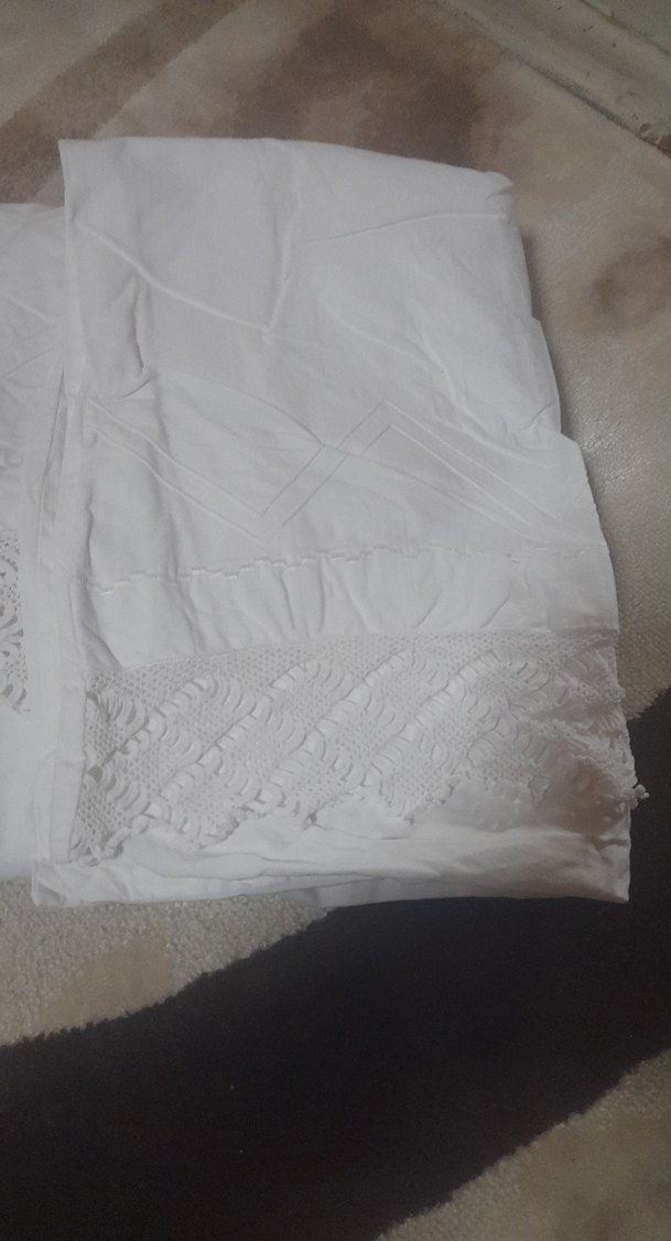 İşlemeli Beyaz Nevresim Takımı - Görsel 3